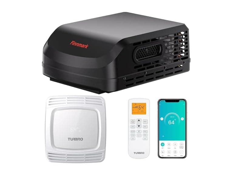 TURBRO Finnmark FM15H 15000 BTU RV AC, Black