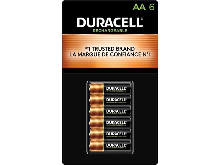(6 PACK) Duracell Rechargeable AA 2500Mah Premium Cells Batteries