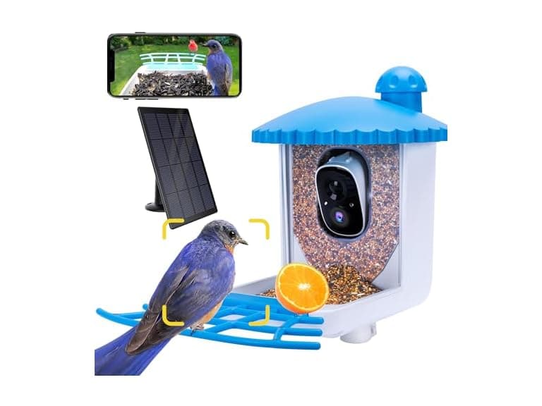 Solar Bird Feeder w/ AI Camera 1080P