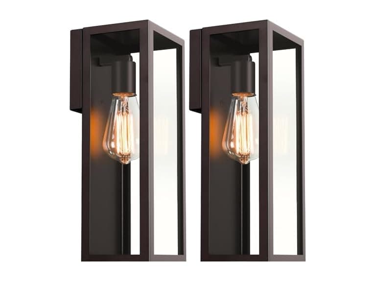 VerRon 2-Pack Outdoor Wall Sconce Clear