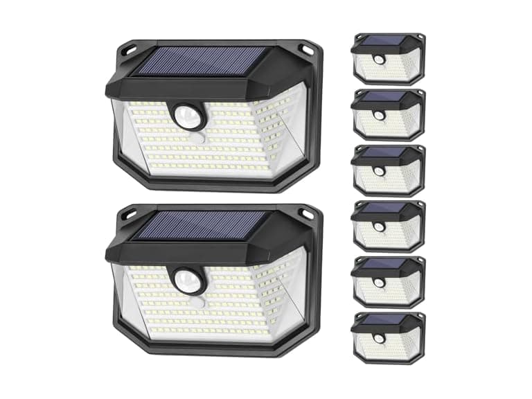 Solar Outdoor Wall Light 178LED 8-Pack
