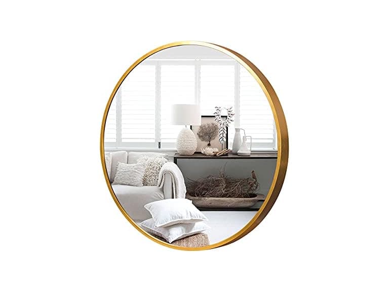 KIAYACI Round Wall Mirror (Gold, 24")