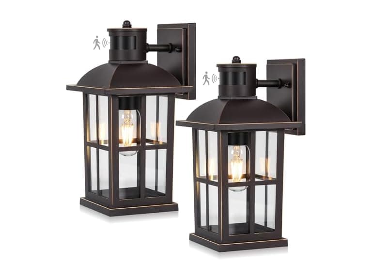 VerRon 13in Sensor Porch Lights Brown
