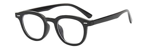 Nuanho Blue Light Glasses for Woman Men, Round Computer Glasses Anti Eyestrain for Better Sleep with Clear Lens & TR90 Frames(A2 Light Black)