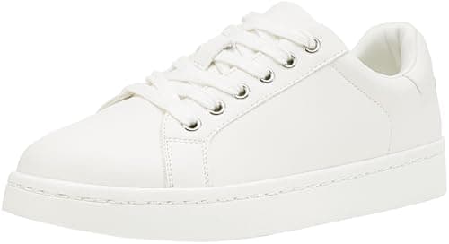 Vepose Women's White Walking Casual Sneakers, Dressy Arch Support Comfortable Low Top Tennis Lace up 8003 Shoes, Size 7.5M US, (CJY8003 White 07.5) - Image 1