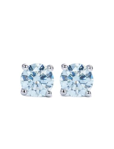 IMOLOVE Blue Moissanite Stud Earrings with 1CT D Color Lab Created Diamond Blue Earrings in Sterling Silver with 18K White Gold Plated for Women Men-65 - Image 1