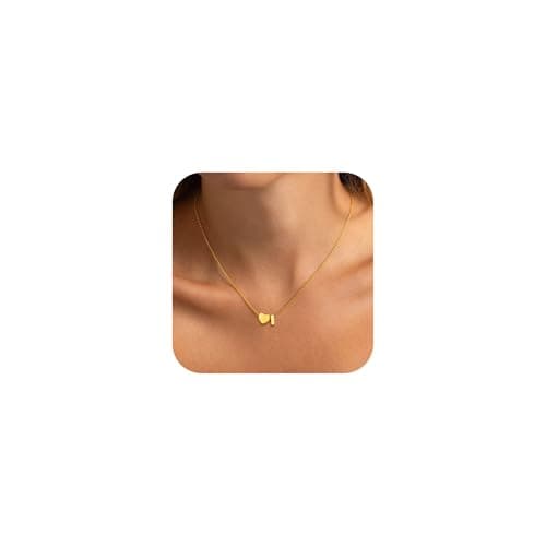 JNZSSWHJJH Heart Initial Necklaces for Women, 18K Gold Plated I Initial Necklace Heart Necklace for Girls Dainty Gold Initial Necklaces for Women Jewelry Gifts for Teen Girls Mom Grandma Sister - Image 1