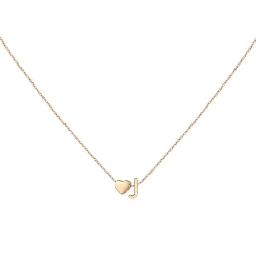 PNNY AMDA Initial Heart Necklace for Women: 18K Gold Plated Pendant Dainty Letter Necklace - Cute Jewelry Teens Gifts (J) XL-TXZM-J - Image 1