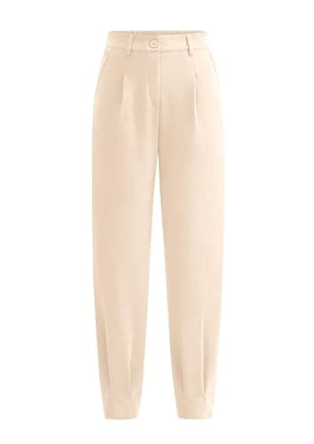 PRETTYGARDEN Womens Dress Pants Business Casual 2025 Trendy High Waisted Ankle Length Dressy Trousers Slacks Work Clothes (Beige,Large) - Image 1