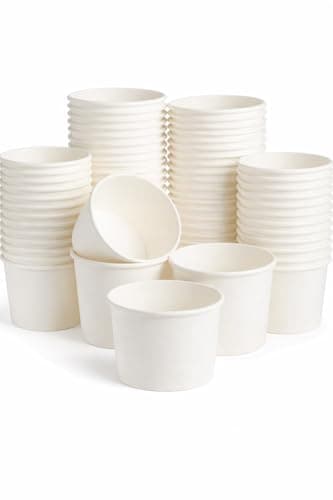 SOPARO 12 Oz Ice Cream Paper Cups Batch Disposable Solid Color Paper Dessert Bowls for Snacks, Sundaes, Party Giveaways, Ice Cream Bar Supplies Factory (300, White, 12OZ) - Image 1
