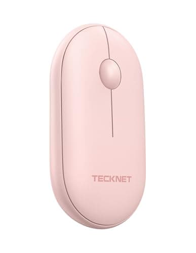 TECKNET Bluetooth Mouse, 2.4G Silent Wireless Mouse for 2 Modes(BT3.0/5.0+2.4Ghz), Contoured Grip with USB Receiver, Quiet Click Portable Compatible with PC, Chromebook, Mac - Pink - Image 1