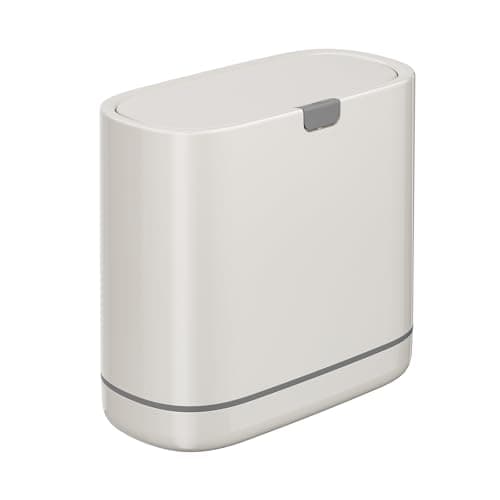 LavStow Bathroom Trash Can with Lid, 2.6 Gallon Slim Garbage Can with Inner Bucket, Press Top Bin, Plastic Narrow Wastebasket for Kitchen, Home, Office, Bedroom, Living Room - Image 1