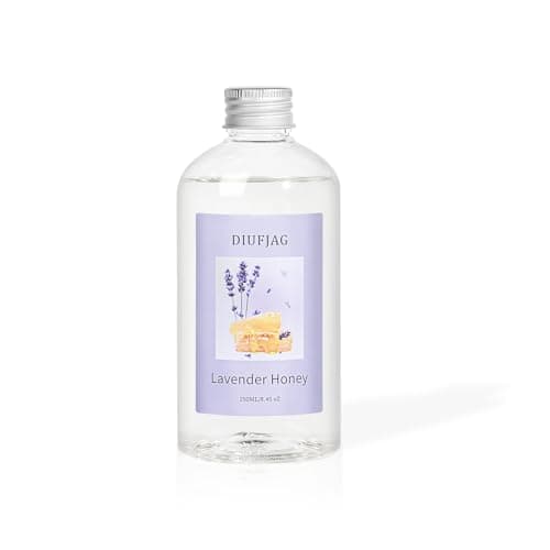 Lavender Honey Diffuser with 20 Black Fiber Sticks, 200ml (6.7 oz) Diffusers for Home Essentials Bathroom,Last up to 60 Days - Image 1