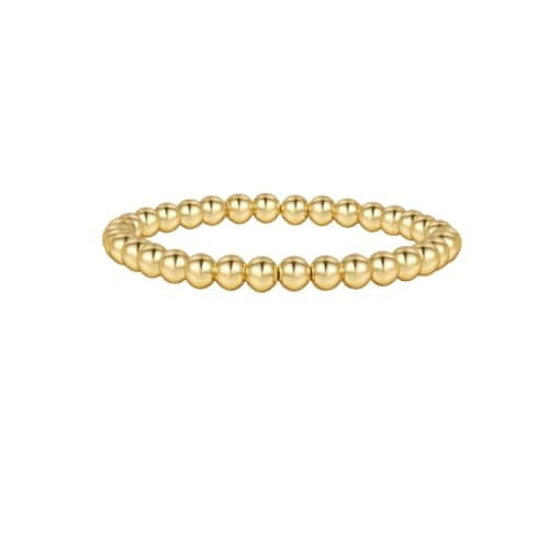 Alegend Handmade 18K Gold Plated 6MM Bead Bracelet - Durable Everyday Accessory - Image 1