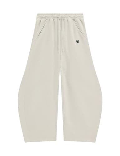 Aelfric Eden Super Baggy Barrel Sweatpants Casual Wide Leg Pants Elastic Waist Lantern Trouser Unisex Light Khaki Small - Thumbnail 3