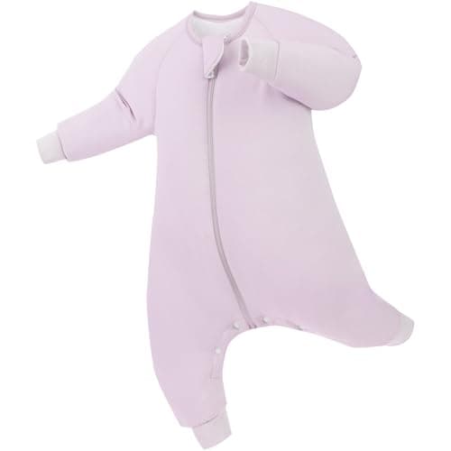 PurComfy Supersoft Active Sleepsuit 1.0 TOG Long Sleeve Wearable Blanket with Legs All-Season Go-to for Safe Cozy Sleeper, Lilac 3-6 Months - Image 1