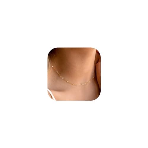 BAYLAY Gold Chain for Women - 18K Gold Plated Chain Necklace Dainty Gold Necklace for Women Gold Jewelry Gifts for Women Size 16 inch - Image 1