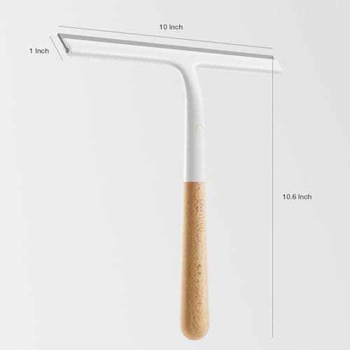 Silicone Shower Squeegee for Glass & Doors, Diveotree Multi-Purpose Squeegee for Bathroom Shower/Windows/Glass/Door, Heavy Duty Scrubber for Car Windshield Cleaning (White, 1pack) - Thumbnail 2