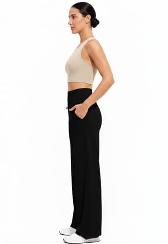 Naimula Wide Leg Pants for Women Loose Yoga Pants with Pockets Stretch Casual Lounge - Thumbnail 3