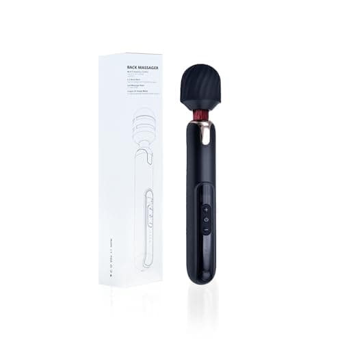 Asopal Cordless Electric Back Massager, Long Handle, Big, Handheld Muscle Massager, Rechargeable with Multiple Speed Settings, Black - Image 1