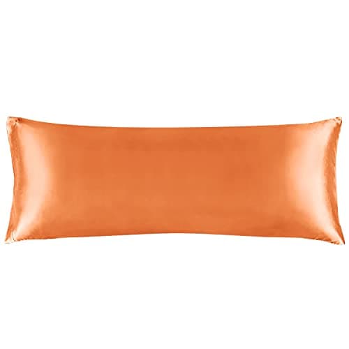 BEDELITE Satin Body Pillow Cover, Super Soft and Cooling Body Pillow Pillowcase for Hair and Skin, Breathable Silky Full Long Pillowcase Cover(20"x54", Burnt Orange) - Image 1