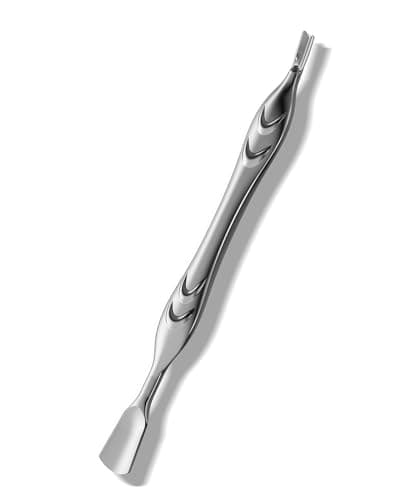 HEYCROWN Cuticle Pusher 2-in-1 Cuticle Trimmer, Cuticle Remover Tool with Fork for Manicures and Pedicures - Image 1