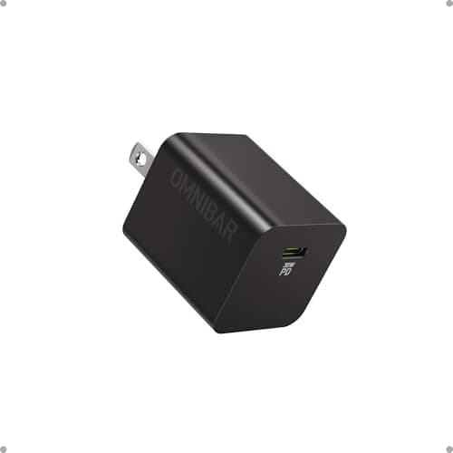OMNIBAR 30W USB C Charger Block, GaN Type C Wall Charger Block, PD3.0 PPS USB-C Power Adapter, Compact iPhone Charger Fast Charging for iPhone 17/16/15, Samsung Galaxy S25/S24/S23, Pixel 10/9/8, Black - Image 1