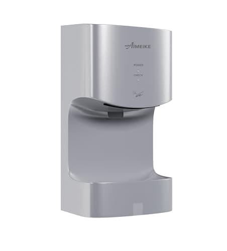 AIMEIKE Automatic Commercial Wall Mounted Hand Dryer with Drip Tray, Compact High Speed 110V 1300W, Adjustable Hot & Cold Air, Low Noise for Bathroom & High-Traffic Restrooms,Sliver - Image 1