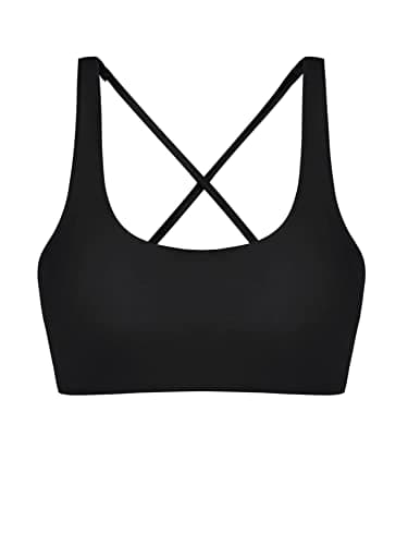 ZAFUL Women's Adjustable Lace-up Bikini Top Push Up Padded Swimsuit Tops Scoop Neck Black L - Image 1