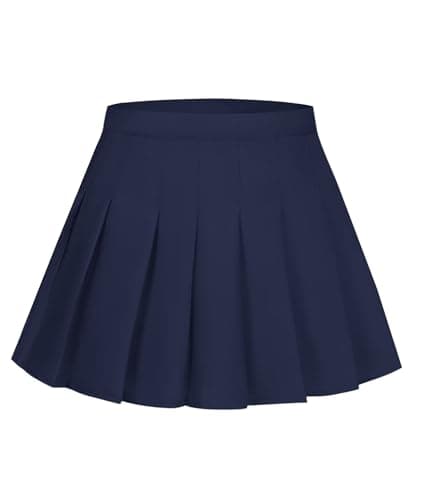 Women Short High Waist Pleated Skirt Navy Skater Tennis Skirt Cheerleader Uniform Skirts Size L - Image 1