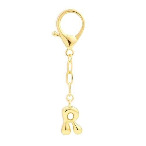 Fohufo Cute Keychains for Women - Bag Purse Charms for Handbags, 14K Gold Plated Initial Keychain Accessories Cute Key Chain Charm Handbags Charms Birthday Gifts for Women, Letter R - Image 1