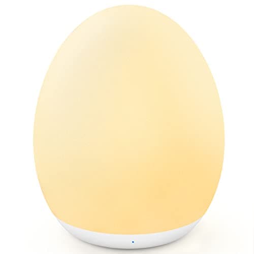 MediAcous Night Light for Kids, Baby Egg Light for Nursery, 7 Colors Changing & Stepless Dimming, Soft Silicone Touch Night Lamp with 1 Hour Timer, Rechargeable Nursery Night for Breastfeeding - Image 1