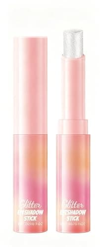 Ruidarh Crystal Jelly Glaze Eyeshadow Stick in Rosy Gem | A Warm Pink Nude with Gold Shimmer, Water-Based Jelly Formula with Blending Brush - Image 1