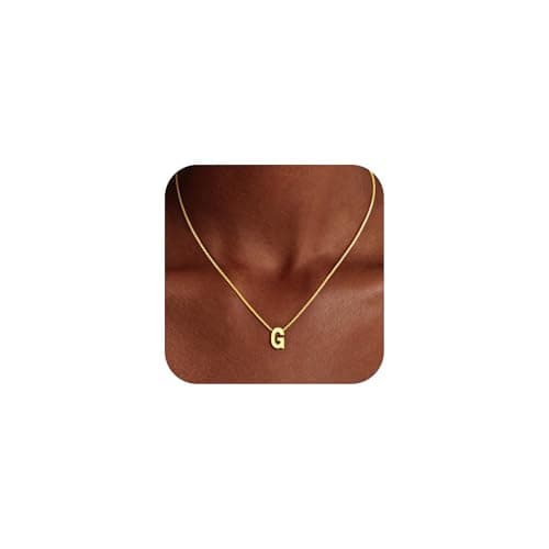 Decholly Gold Initial Necklaces for Women, 18K Gold Plated Letter G Pendant Necklace Tiny Initial Necklace for Women Trendy Jewelry Gifts - Image 1