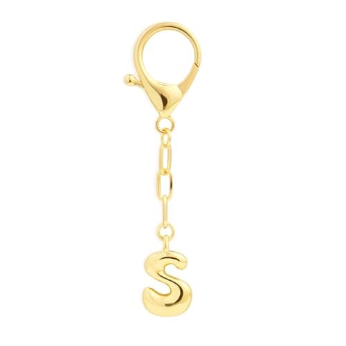 Fohufo Bridesmaid Gifts for Women - Bride Gifts for Her, Bride Bridesmaid Gift, Brithday Gift for Women, 14K Gold Plated Initial Bag Charms, Letter S - Image 1