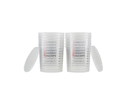12 Pcs 160 oz Graduated Paint Mixing Cups 5 Quart Disposable Clear Paint Mixing Bucket Plastic Epoxy Measuring Cups with Ratios on Side of Cup for Resin, Epoxy, Art - Image 1