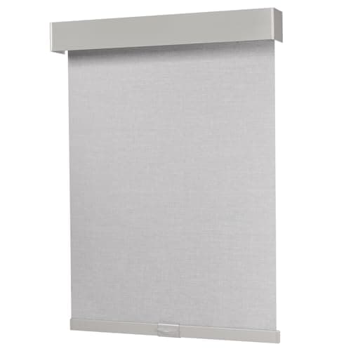 Dailyshades Blackout Roller Shades, Cordless Blinds with Valance, Window Shades for Home, Door Blinds, Thermal Insulated, Double-Sided Linen Day and Night Window Shades (28" W x 72" H, Light Gray) - Image 1