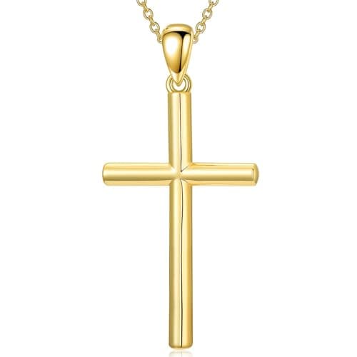 Vyrniss Valentine's Gifts Cross Necklace for Women 18K Gold Cross Pendant Minimalist Cross Christian Jewelry Religious Gift - Image 1