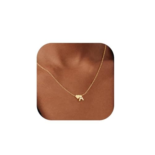 Fohufo Initial Necklaces for Women - Gold Initial A Necklaces for Women Mom, Graduation Gifts, Birthday Gift for women Mom, Mothers Day Gifts, Valentine's day Gifts New Moms Grandma Wife Daughter, Letter A - Image 1