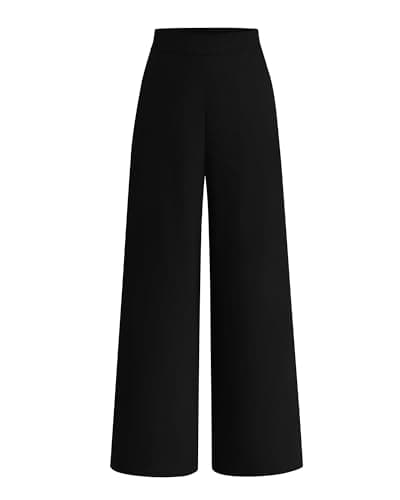 BTFBM Women High Waisted Wide Leg Pants Spring 2026 Business Casual Work Pants Loose Office Palazzo Trousers Pockets(Black, 6) - Image 1