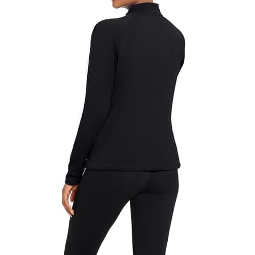 bpbtti Women's Polar Fleece Zip Up Workout Jackets with Pockets Slim Fit Cottony Soft Jacket for Running Athletic Yoga (Black,Medium) - Thumbnail 2