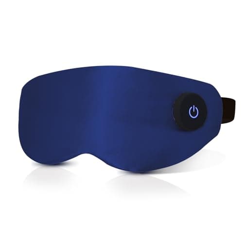 Heated Eye Mask for Dry Eyes – Cordless Warm Eye Compress, 100% Mulberry Silk Sleep Mask with Graphene Heating, 3 Heat Levels and Auto Shut-Off, Rechargeable and Washable Blue - Image 1