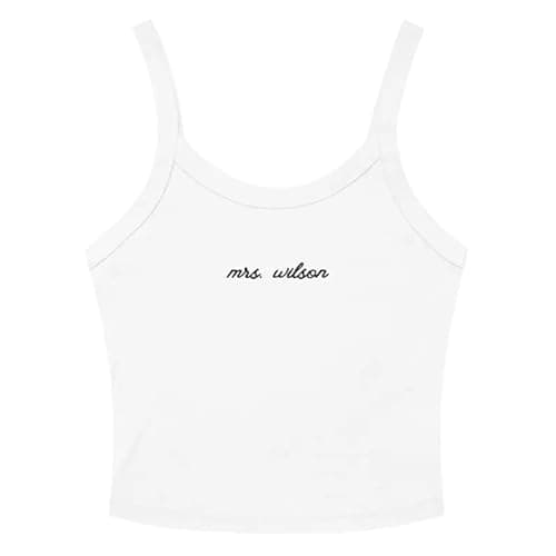 Custom Embroidered Crop Top, Personalized Tank Top for Women's, Future Mrs Shirt Bridesmaid Women Tank Tops Multi - Image 1