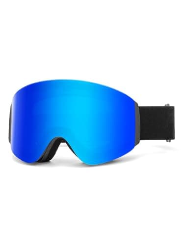 YondestStars Flip Up Ski Goggles, OTG Snow Goggle, Clamshell Anti Fog UV Protection Interchangeable Lens, Snowboard Goggles for Adult Men Women Youth - Blue Lens(VLT 19%) - Image 1