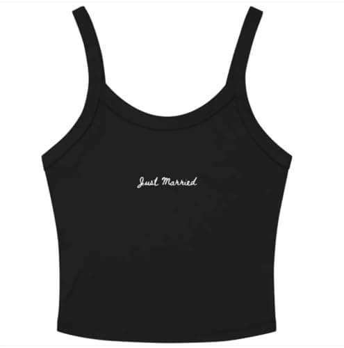 AfeilarSfltch Custom Embroidered Crop Top Bride Shirt Tank Top Custom Tank Tops for Women Bride Tank Top Wife of The Party Future Mrs Shirt Perfect Bachelorette Gifts Multi - Image 1
