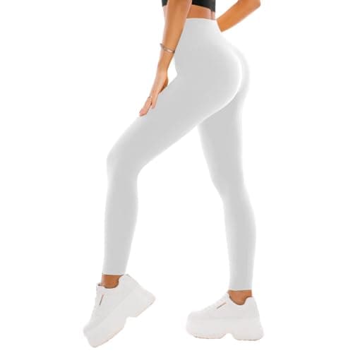 SINOPHANT High Waisted Leggings for Women - Full Length Capri Buttery Soft Yoga Pants for Workout Athletic(Full White,XXL) - Image 1