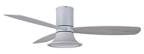 Lucci Air Flusso 52" Flush Mount DC Indoor/Outdoor Ceiling Fan with Light and Remote, Damp Rated, Low Profile Modern White Ceiling Fan - Image 1
