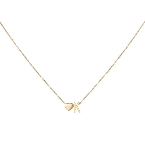 PNNY AMDA Initial Heart Necklace for Women: 18K Gold Plated Pendant Dainty Letter Necklace - Cute Jewelry Teens Gifts (K) XL-TXZM-K - Image 1