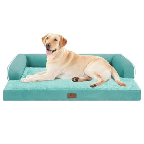 Orthopedic Large Dog Bed Washable: Large Size Dog Beds with Removable Washable Cover, XXLarge Orthopedic Aqua Blue Sofa for Big Pet Dogs - Image 1