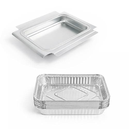 BLUES GRILL PARTS 80346 Grease Catch Pan with 15pack Aluminum Foil Liners, Drip Tray Replacement for Weber Q100/Q1000/Q120/Q140/Q1200/Q1400 & Baby Q Gas/Electric Grills Weber Part 41887 6415 - Image 1